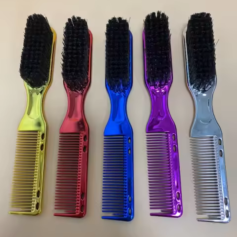 Colorful Barber Comb & Brush Combo 1pc