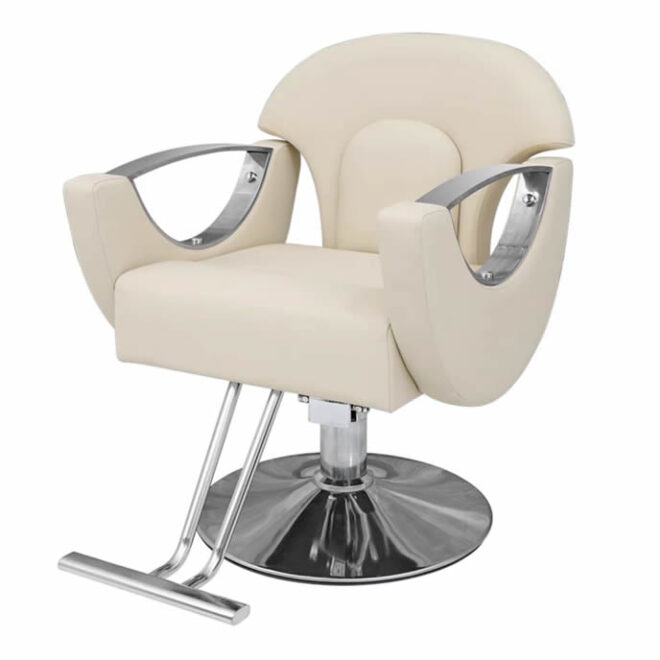 Durable Hydraulic Men's Barber Chair for Haircut/Styling white