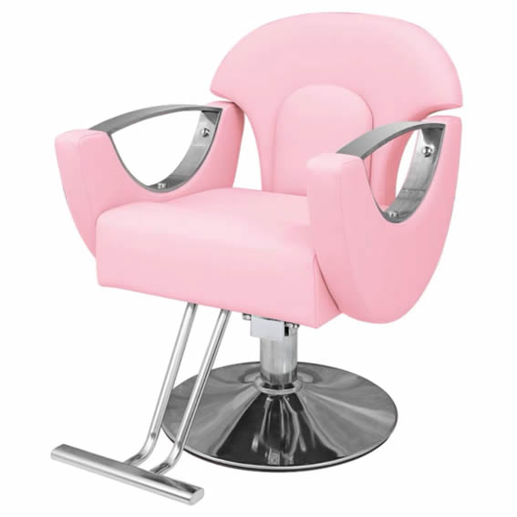 Durable Hydraulic Men's Barber Chair for Haircut/Styling Pink
