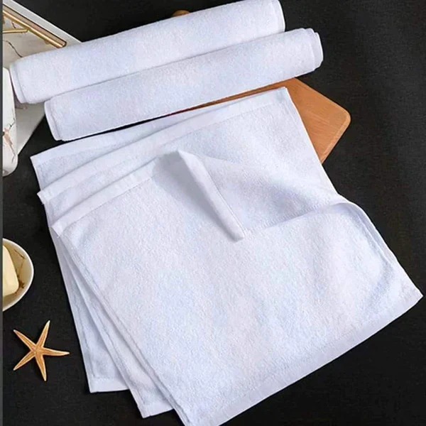 3pcs White microfiber bathroom hand towel 35cm*35cm - lightweight & thin white towels - multi purpose for gym, spa, hotel